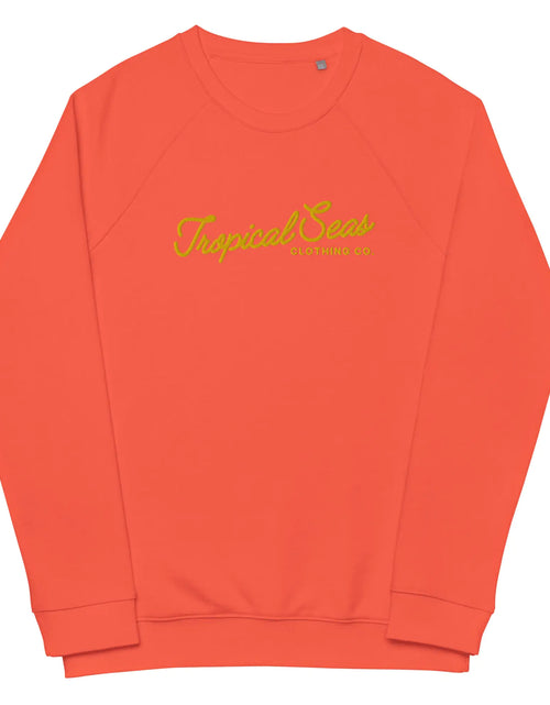 Load image into Gallery viewer, Embroidered Tropical Seas Organic Raglan Sweatshirt
