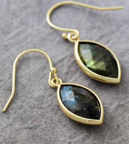 Geometrical Shape Natural Stone Dangle Earrings