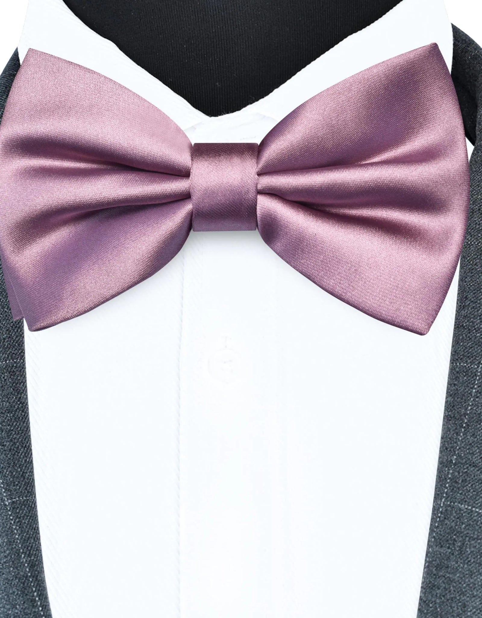 Branduce Solid Color Pre-tied Bow Tie Quality Adjustable Bowtie for Men Party Wedding Dusty Rose
