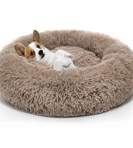 Cozy Round Pet Lounger Bed for Large Dogs and Cats