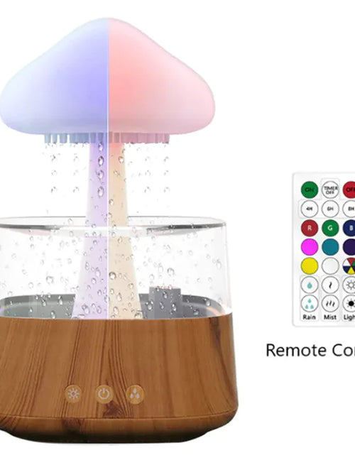 Load image into Gallery viewer, Ultrasonic Atomizing Cloud And Rain Humidifier Wood Grain Seven Color Light Aromatherapy Machine

