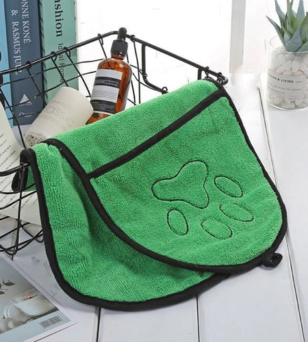 BeNat Pets. Dog Bath Towel Double Drop Pocket Design