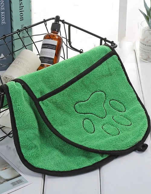 Load image into Gallery viewer, BeNat Pets. Dog Bath Towel Double Drop Pocket Design
