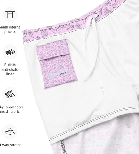 Men's Eco Pink Whale Pod Swim Trunks