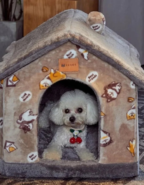 Load image into Gallery viewer, Foldable Winter Warm Dog House Kennel Bed Mat for Small to Medium Pets
