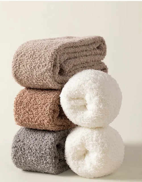 Load image into Gallery viewer, Cozy Over-the-Knee Coral Fleece Socks
