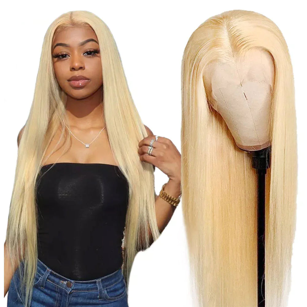 Matte Gold Long Straight Lace Front Wig