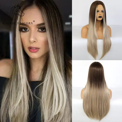 Load image into Gallery viewer, Synthetic Long Brown Wig

