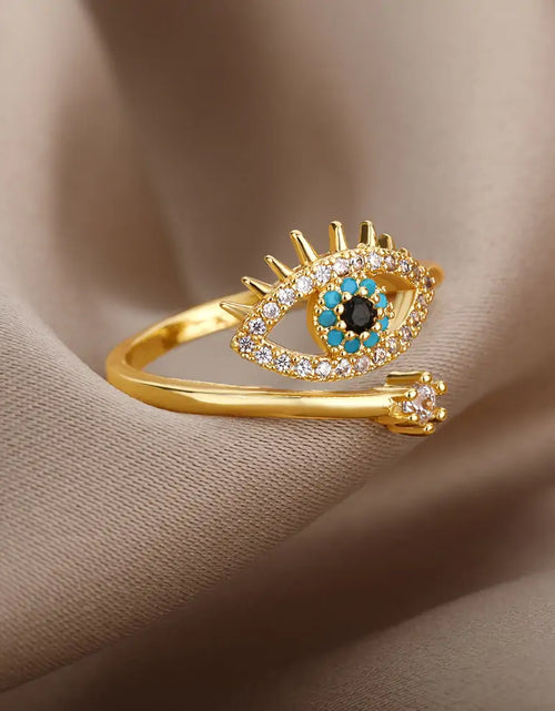 Load image into Gallery viewer, Turkish Blue Evil Eye Rings
