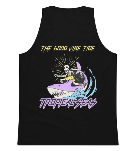 Men’s Premium Cartoon Shark Surfer Tank Top