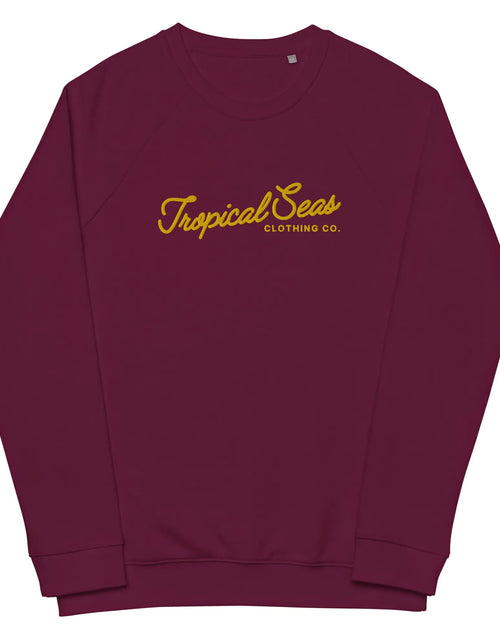 Load image into Gallery viewer, Embroidered Tropical Seas Organic Raglan Sweatshirt
