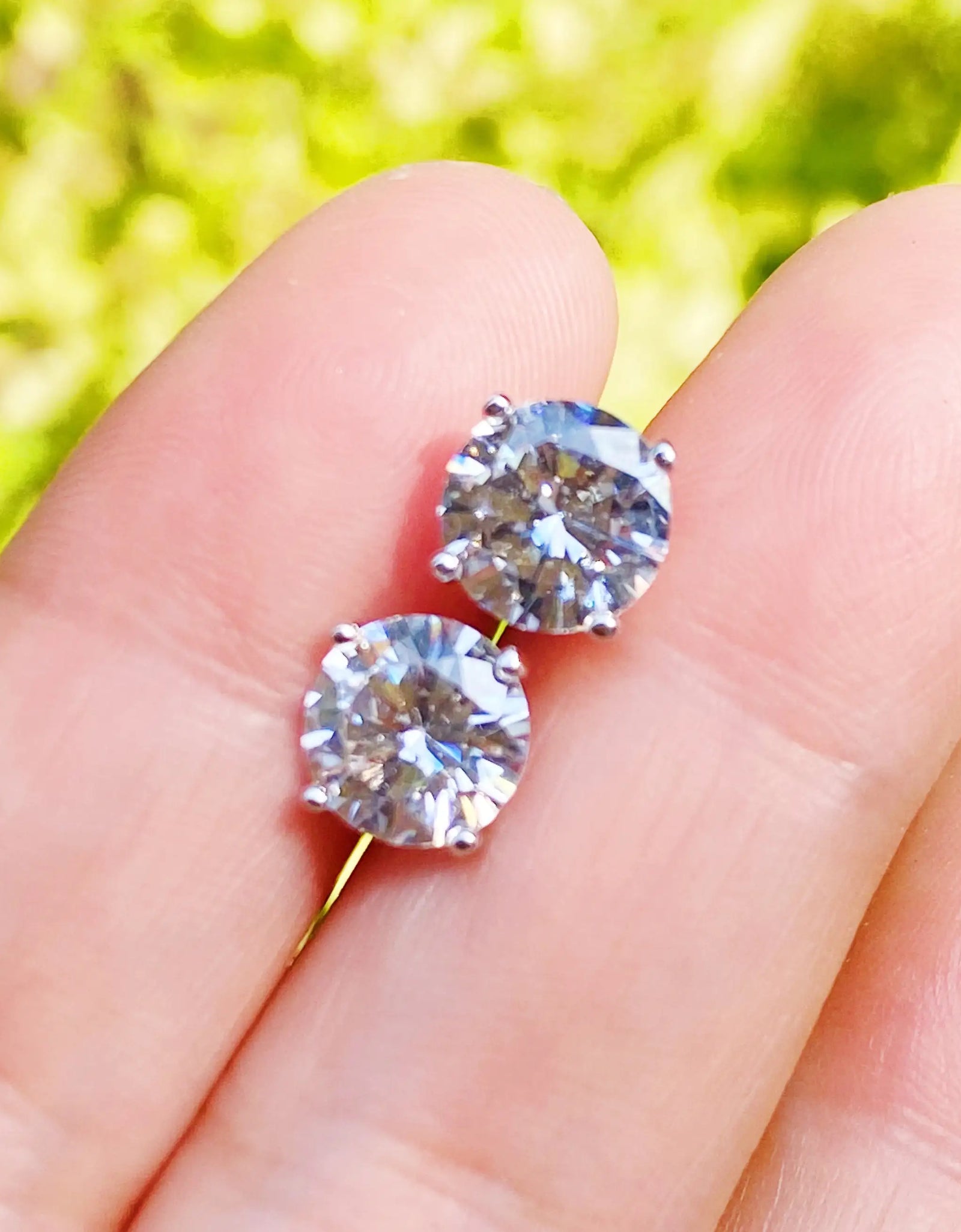 Exceptional Cut Sterling Silver Stud Earrings