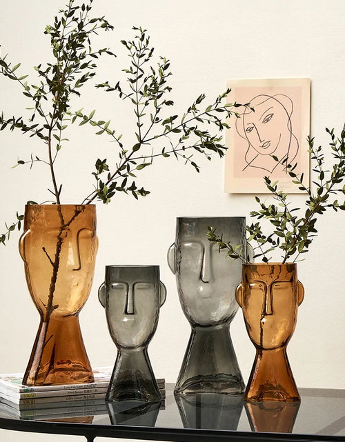 Load image into Gallery viewer, Human Head Glass Vase
