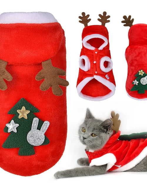 Load image into Gallery viewer, Christmas Cat Clothes Small Dogs Cats Santa Costume
