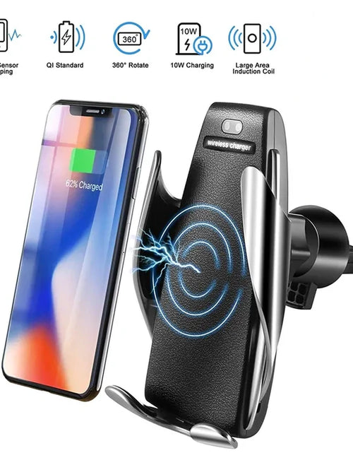 Load image into Gallery viewer, Wireless sensor car phone holder &amp; charger.
