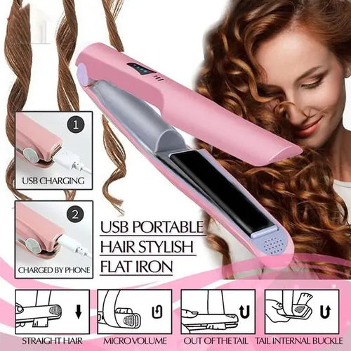 Load image into Gallery viewer, Portable USB Hair Stylish Flat Iron
