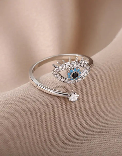 Load image into Gallery viewer, Turkish Blue Evil Eye Rings
