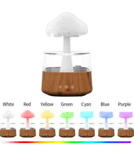 Ultrasonic Atomizing Cloud And Rain Humidifier Wood Grain Seven Color Light Aromatherapy Machine