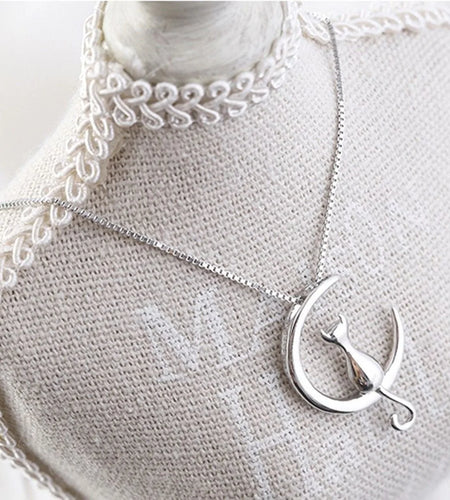 Cat Moon Necklace