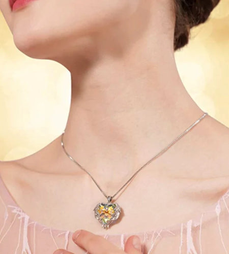Crystal Angel Pendant Necklace
