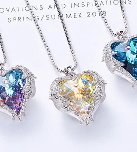 Crystal Angel Pendant Necklace