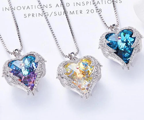 Load image into Gallery viewer, Crystal Angel Pendant Necklace
