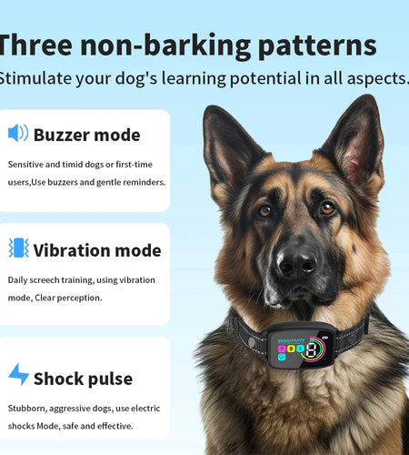 Rechargeable Smart Anti-Bark Collar with HD Display - Waterproof & Effective Bark Control for Dogs!