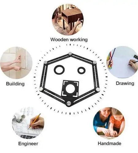 Multi-Angle Measuring Folding Ruler