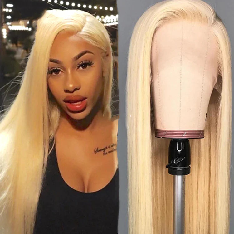 Matte Gold Long Straight Lace Front Wig
