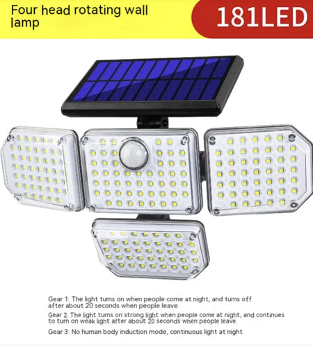 New Solar Wall Lamp Three Ends Outdoor Waterproof Human Induction