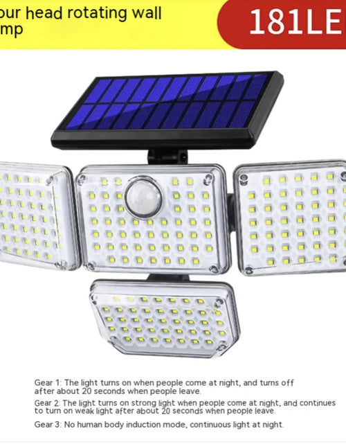 Load image into Gallery viewer, New Solar Wall Lamp Three Ends Outdoor Waterproof Human Induction
