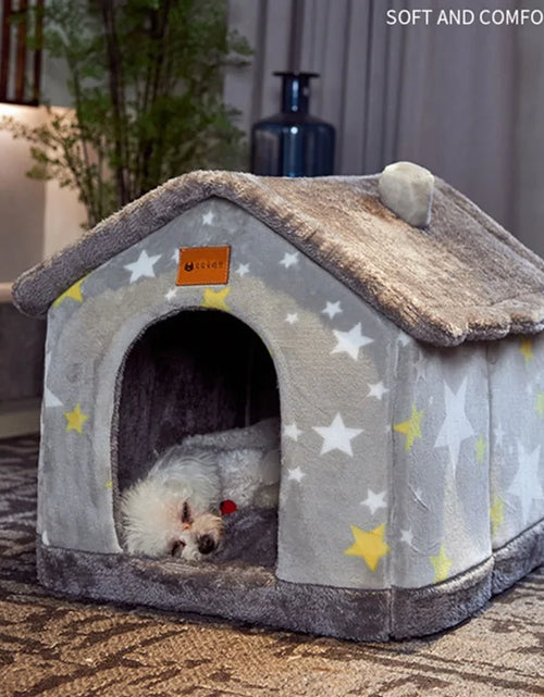 Load image into Gallery viewer, Foldable Winter Warm Dog House Kennel Bed Mat for Small to Medium Pets
