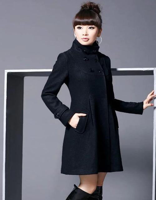 Load image into Gallery viewer, Overcoat hooded double breasted windbreaker
