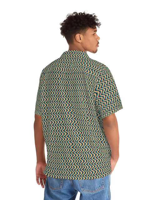 Load image into Gallery viewer, Men&#39;s Tropical Zigzag Hawaiian Shirt
