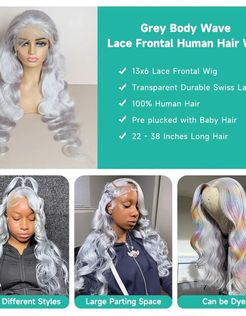 Load image into Gallery viewer, Grey Body Wave Lace Front Wig
