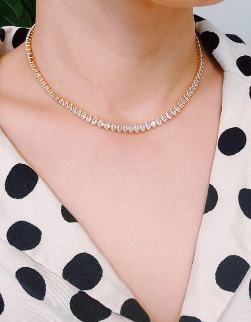 Load image into Gallery viewer, Marquise Cut Sparkle Tennis Necklace
