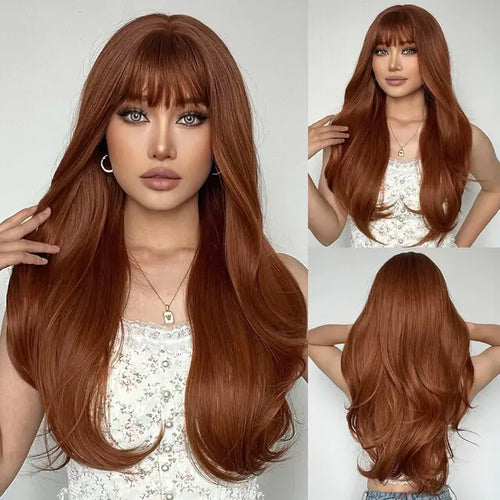 Load image into Gallery viewer, Synthetic Long Brown Wig
