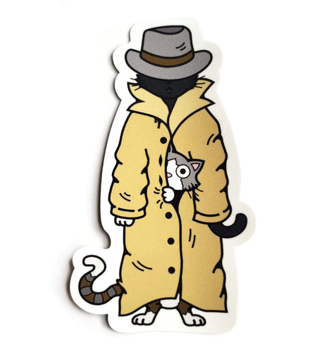 "3 Cats in a Trench Coat" Sticker