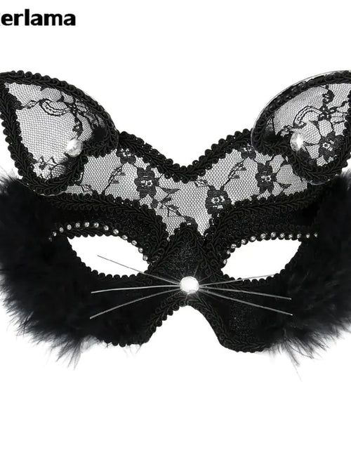 Load image into Gallery viewer, Lace Cats Eye Mask
