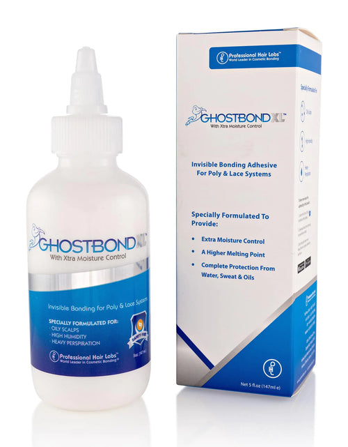 Load image into Gallery viewer, GHOSTBOND XL Hair Replacement Adhesive 5oz- Invisible Wig Bonding Glue: Water &amp; Oil-Resistant, Non-Toxic, Light Hold for Secure and Natural-Looking Poly and Lace Hairpiece, Wigs &amp; Toupee Systems 5 Ounce (Pack of 1) White
