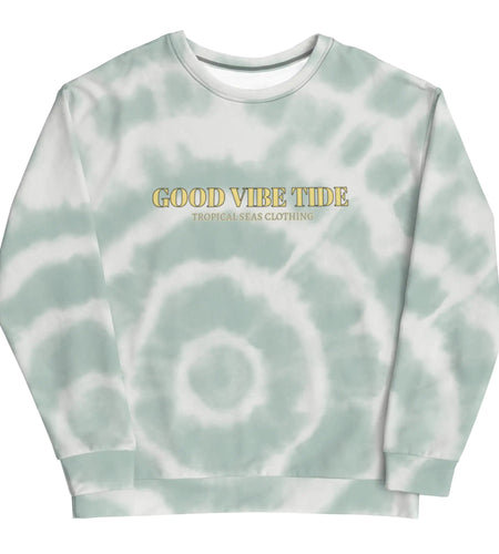 Green Tie-Dye Vibe Tropical Sweatshirt