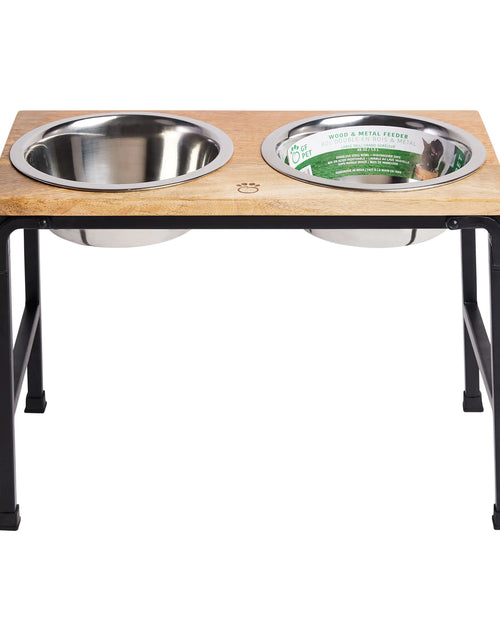 Load image into Gallery viewer, Wood &amp; Metal Elevated Feeder
