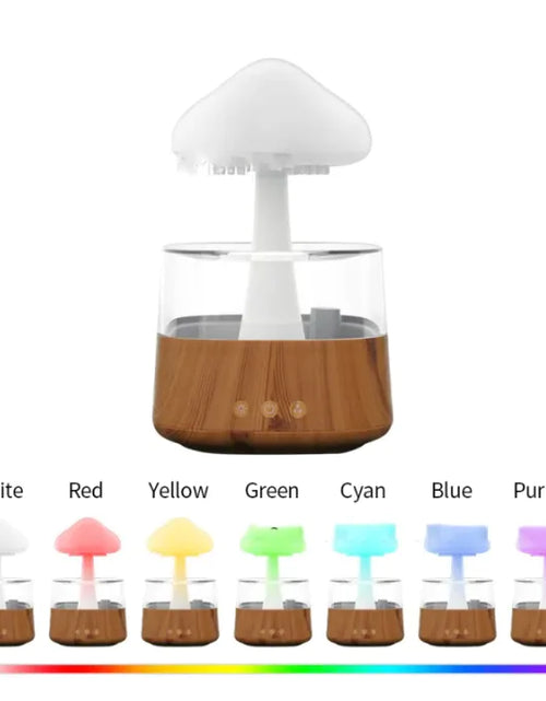 Load image into Gallery viewer, Ultrasonic Atomizing Cloud And Rain Humidifier Wood Grain Seven Color Light Aromatherapy Machine
