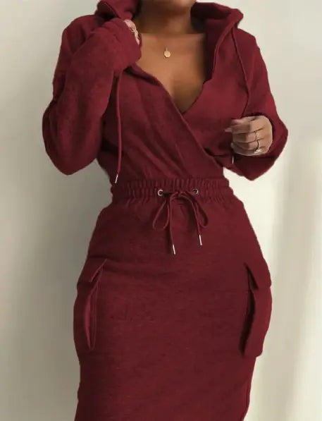 Load image into Gallery viewer, Long Sleeve V Neck Dress
