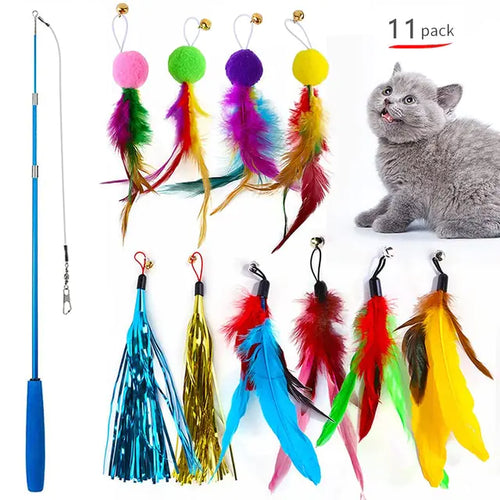 Load image into Gallery viewer, Retractable Cat Feather Toy for Indoor Cats
