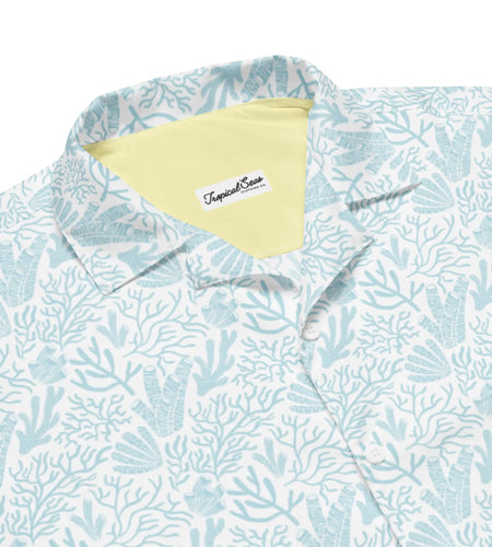 Coral Reef Resort Button Down Hawaiian Shirt - Coastal Summer 2024 Collection