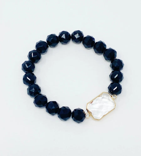 Diamond Cut Beads Stretch Bracelet