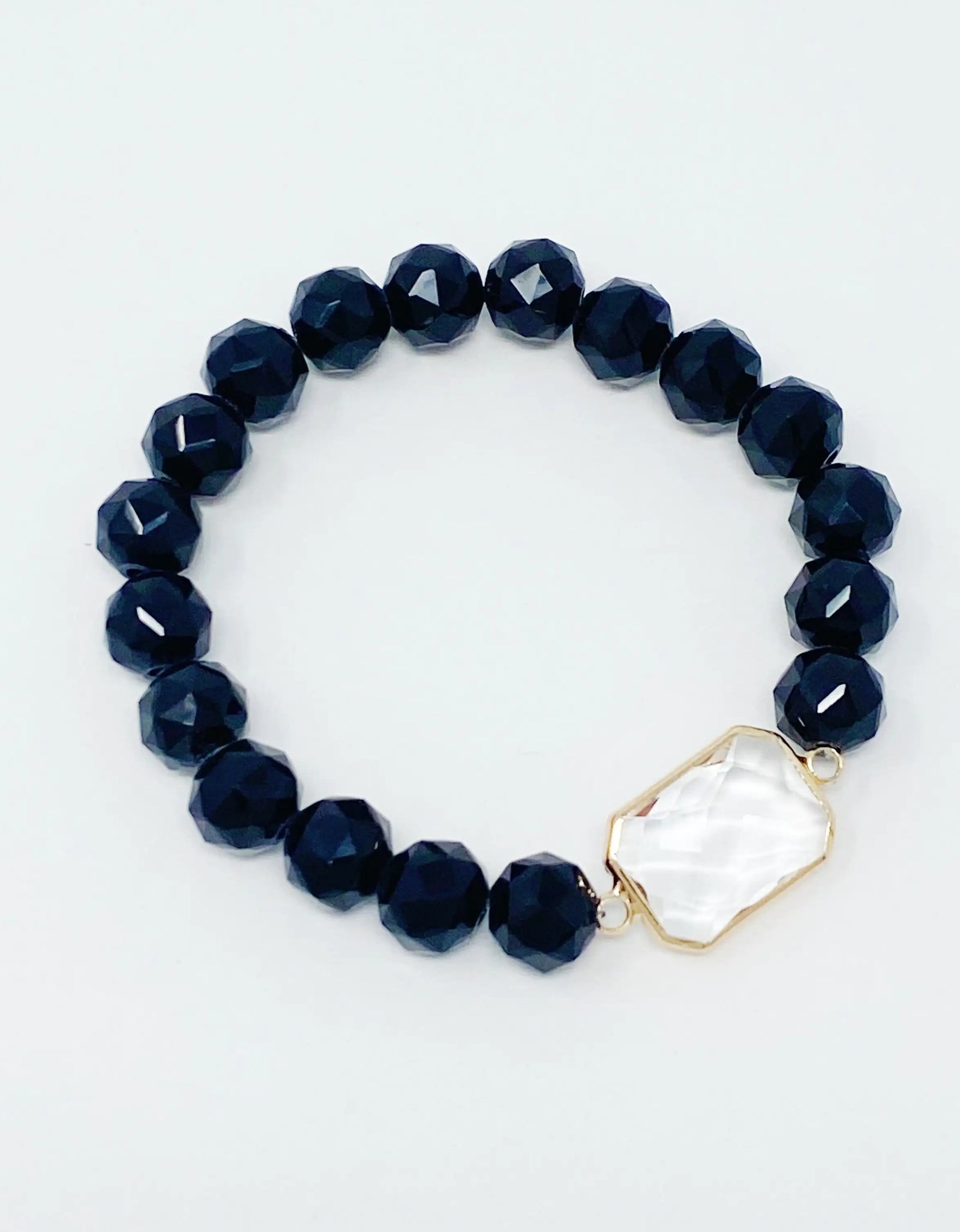 Diamond Cut Beads Stretch Bracelet