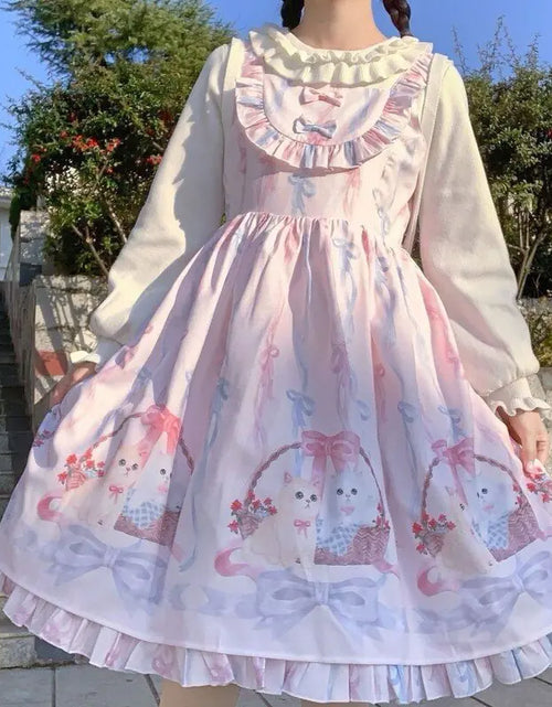 Load image into Gallery viewer, Cute Cats Tea Party Ruffles Dress
