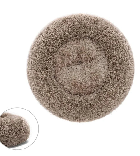 Cozy Round Pet Lounger Bed for Large Dogs and Cats